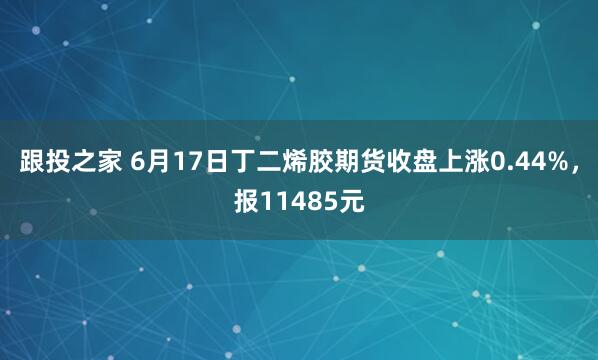 跟投之家 6月17日丁二烯胶期货收盘上涨0.44%，报11485元