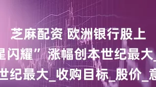 芝麻配资 欧洲银行股上半年“群星闪耀” 涨幅创本世纪最大_收购目标_股价_意大利
